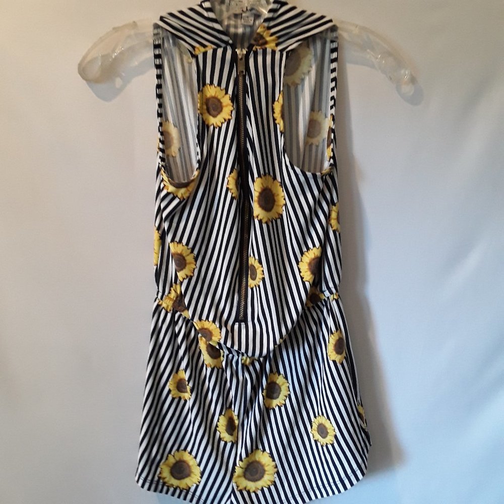 NWOT J for Justify navy stripe floral romper